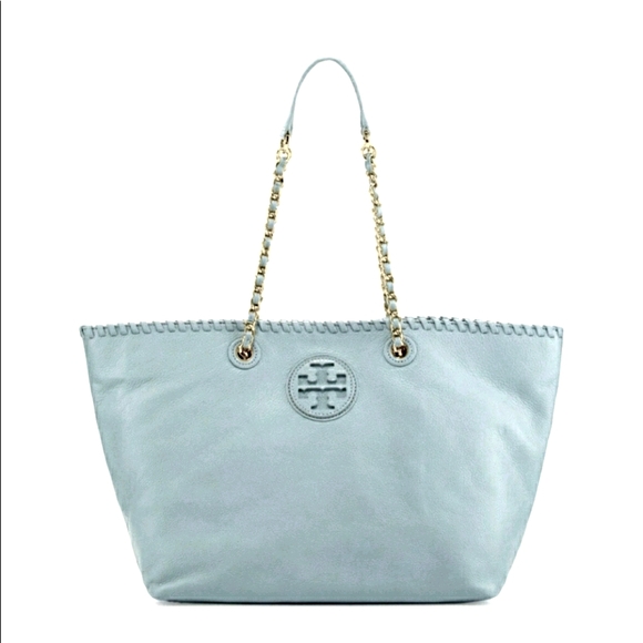 Tory Burch Handbags - Tory Burch Marion East West Leather Tote Blue NWOT